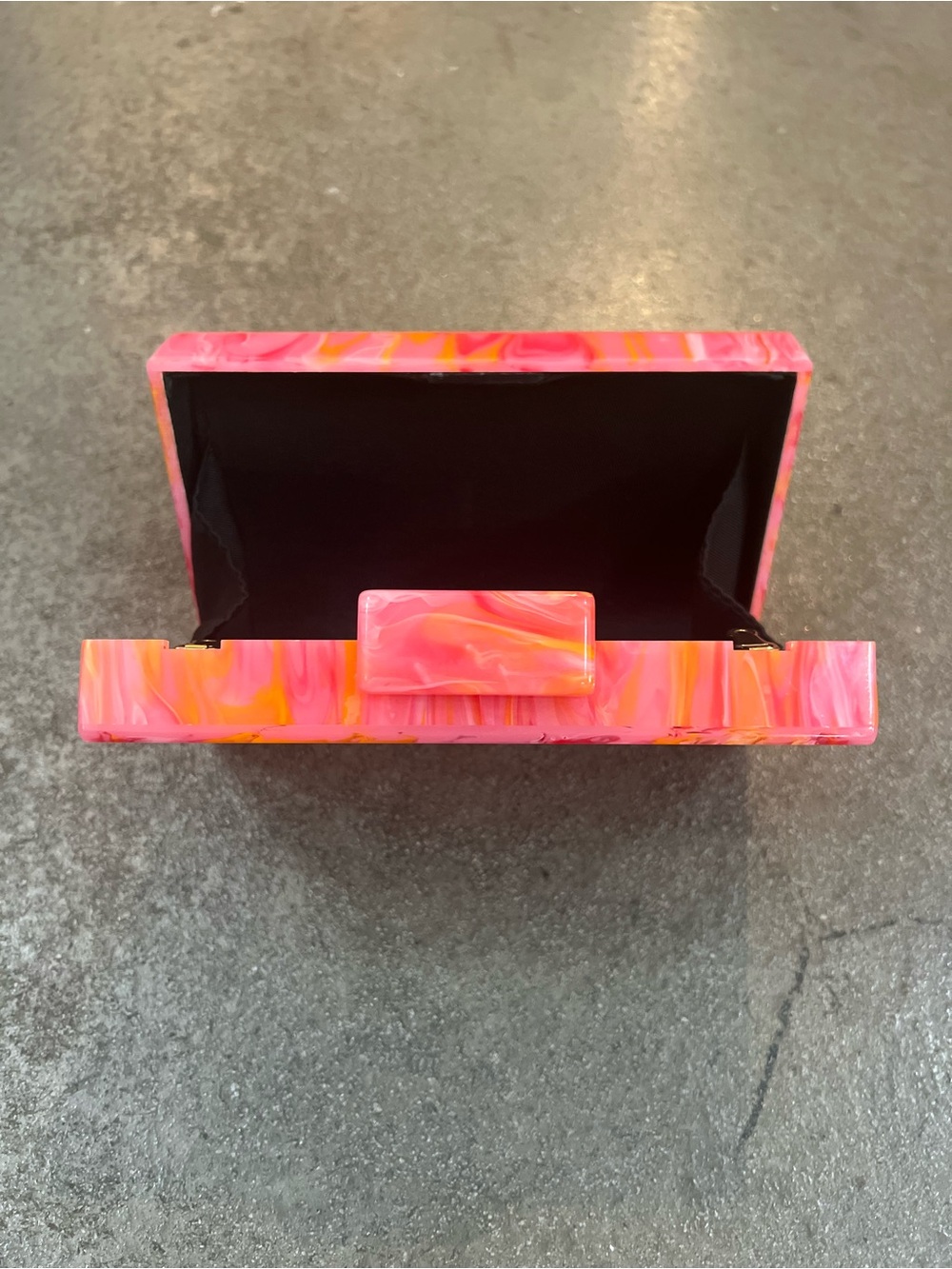 Pink & Orange Acrylic Box Clutch - Picture 3 of 4